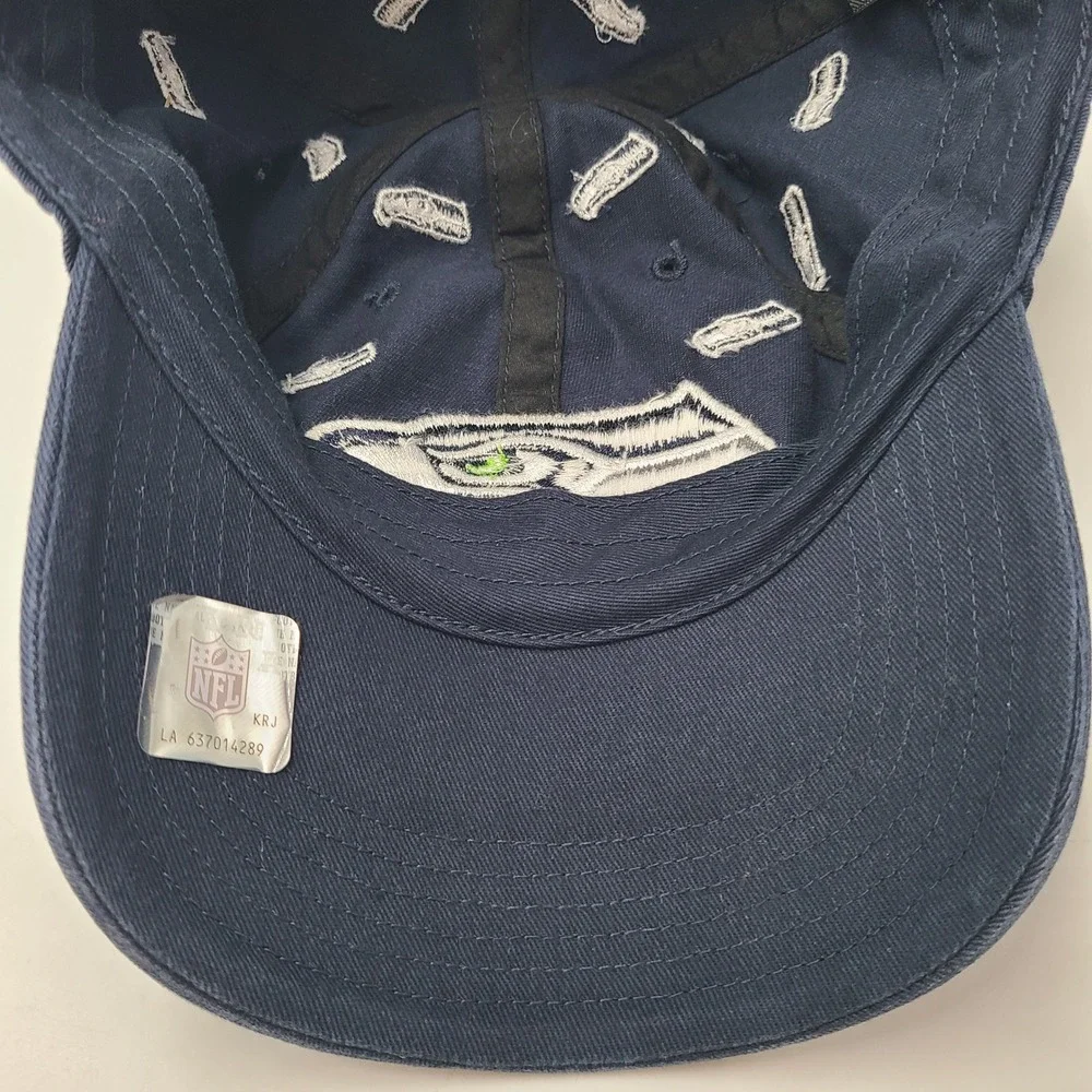 Women Seattle Seahawks Hat Strapback 47 Brand Clean Up Blue NFL All Over Print